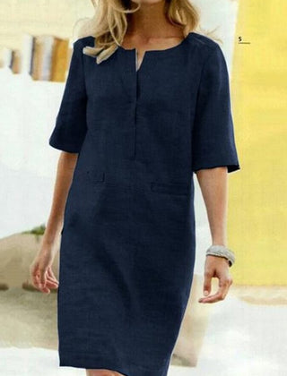 Women's Comfortable Cotton Midi Dress | Elegant Relaxed Summer Dress 3