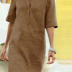 Women's Comfortable Cotton Midi Dress | Elegant Relaxed Summer Dress 4