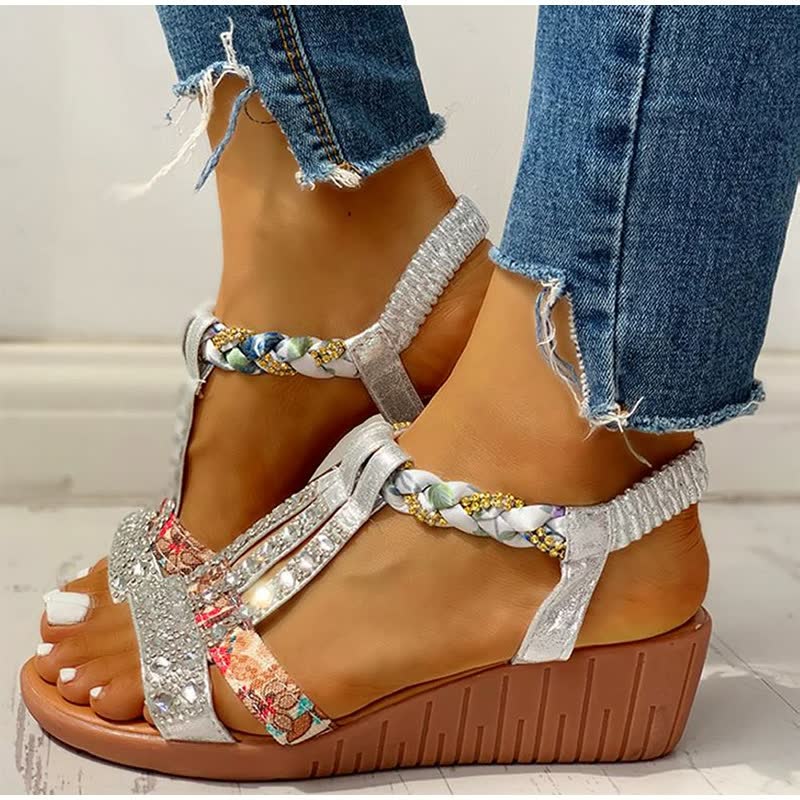 Women's Comfortable Elastic Strap Wedge Sandals | Stylish Lightweight Summer Footwear 2