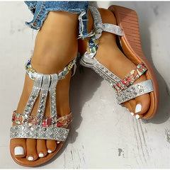 Women's Comfortable Elastic Strap Wedge Sandals | Stylish Lightweight Summer Footwear 3