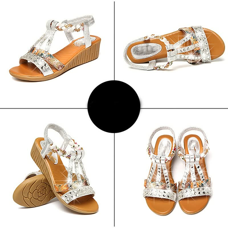 Women's Comfortable Elastic Strap Wedge Sandals | Stylish Lightweight Summer Footwear 5