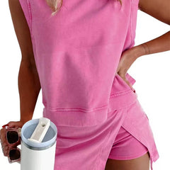 Women's Cotton Mineral Wash Lounge Set | Relaxed Chic Summer Outfit 2
