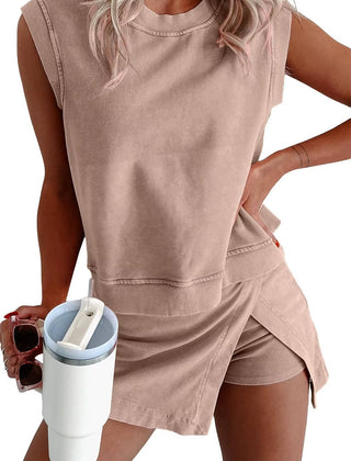 Women's Cotton Mineral Wash Lounge Set | Relaxed Chic Summer Outfit 3