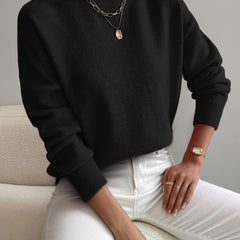 Women's Cotton Mock Neck Sweater | Comfortable Elegant Spring Layering Top 5