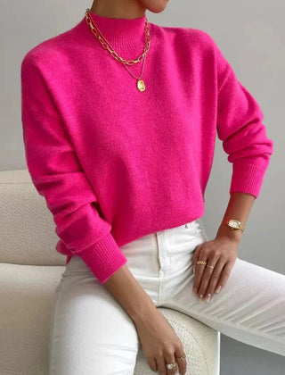 Women's Cotton Mock Neck Sweater | Comfortable Elegant Spring Layering Top 6