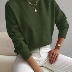 Women's Cotton Mock Neck Sweater | Comfortable Elegant Spring Layering Top 7