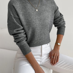 Women's Cotton Mock Neck Sweater | Comfortable Elegant Spring Layering Top 9