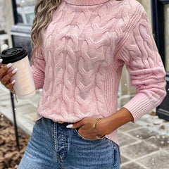 Women's Cozy Cable-Knit Turtleneck Sweater | Elegant Warmth for Autumn and Winter 12