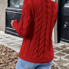 Women's Cozy Cable-Knit Turtleneck Sweater | Elegant Warmth for Autumn and Winter 2