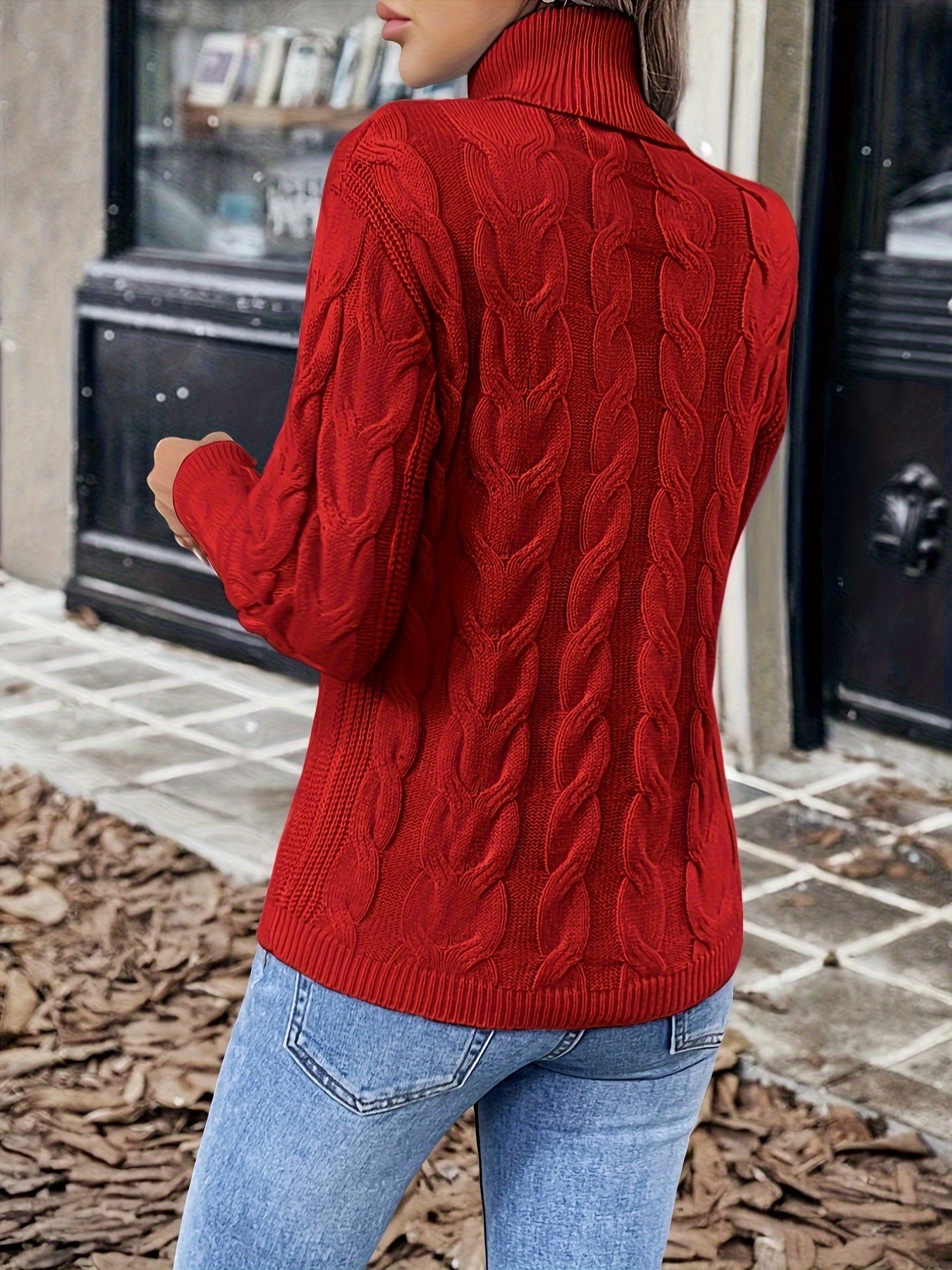 Women's Cozy Cable-Knit Turtleneck Sweater | Elegant Warmth for Autumn and Winter 2