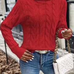 Women's Cozy Cable-Knit Turtleneck Sweater | Elegant Warmth for Autumn and Winter 3