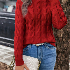 Women's Cozy Cable-Knit Turtleneck Sweater | Elegant Warmth for Autumn and Winter 4