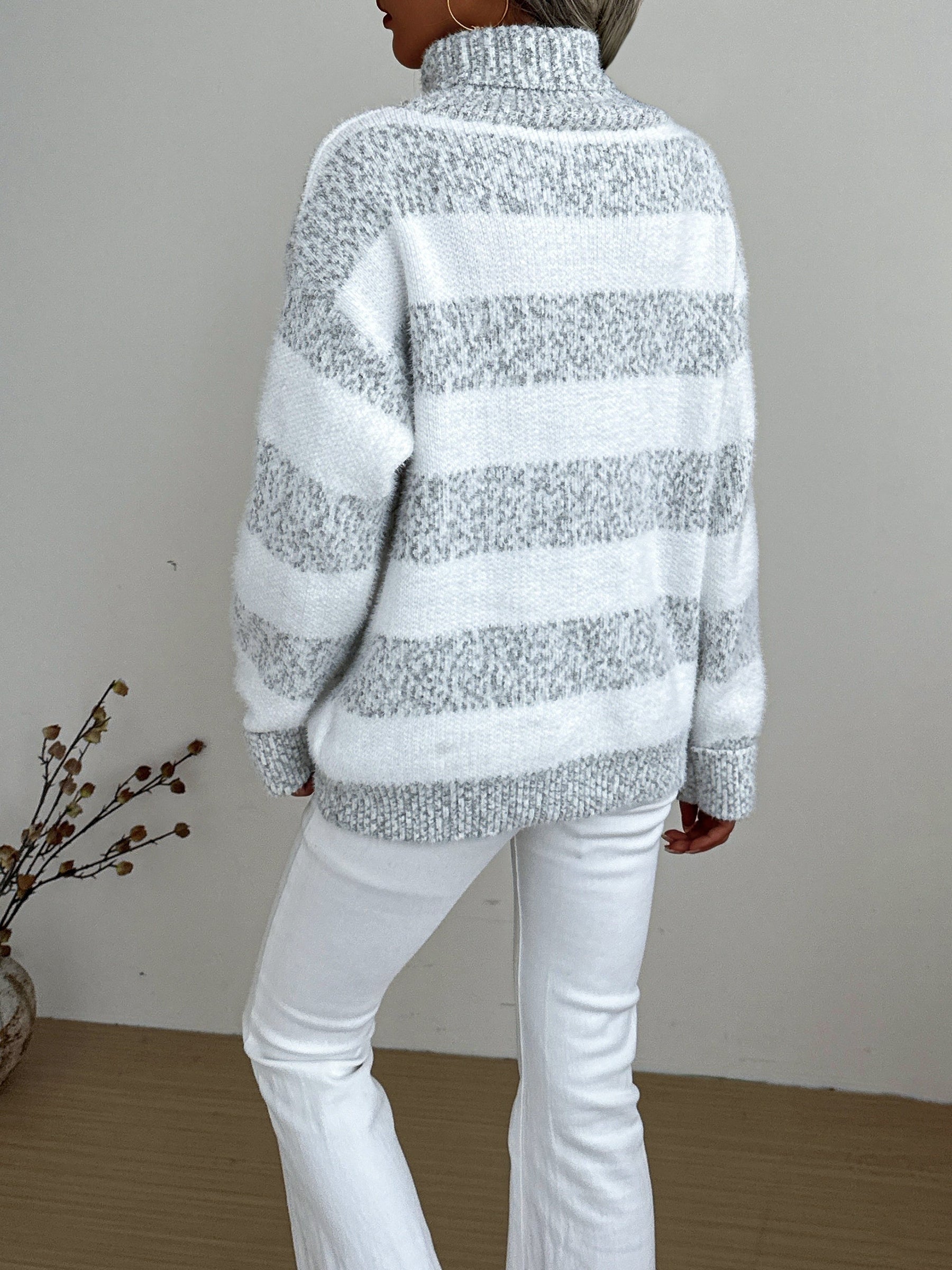 Women's Cozy Knit High-Neck Sweater | Relaxed Fit Oversized Pullover for Winter 2