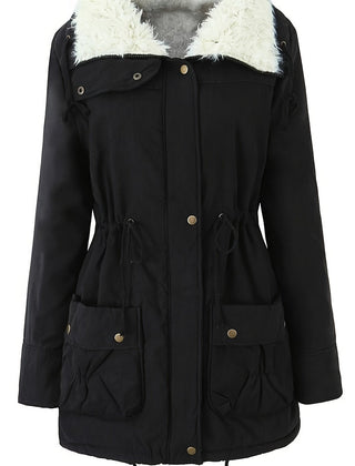 Women's Cozy Plush Hooded Parka | Elegant Mid-Length Winter Coat 0