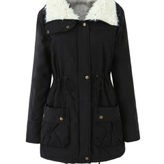 Women's Cozy Plush Hooded Parka | Elegant Mid-Length Winter Coat 1