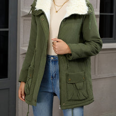 Women's Cozy Plush Hooded Parka | Elegant Mid-Length Winter Coat 8