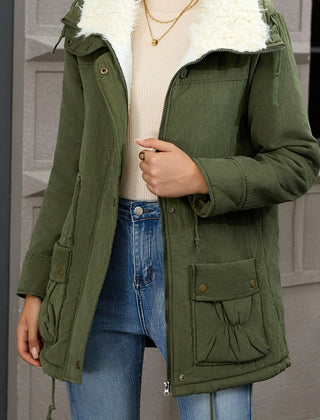 Women's Cozy Plush Hooded Parka | Elegant Mid-Length Winter Coat 8