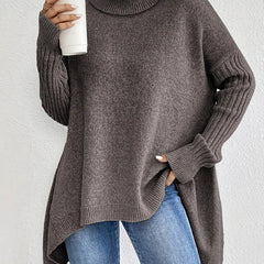Women's Cozy Ribbed Turtleneck Sweater | Oversized Longline Knit Jumper 2