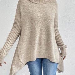 Women's Cozy Ribbed Turtleneck Sweater | Oversized Longline Knit Jumper 6