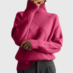 Women's Cozy Wool Blend Oversized Sweater | Elegant Roll Neck Winter Knit 0
