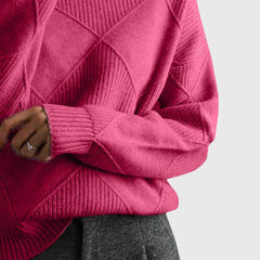 Women's Cozy Wool Blend Oversized Sweater | Elegant Roll Neck Winter Knit 1