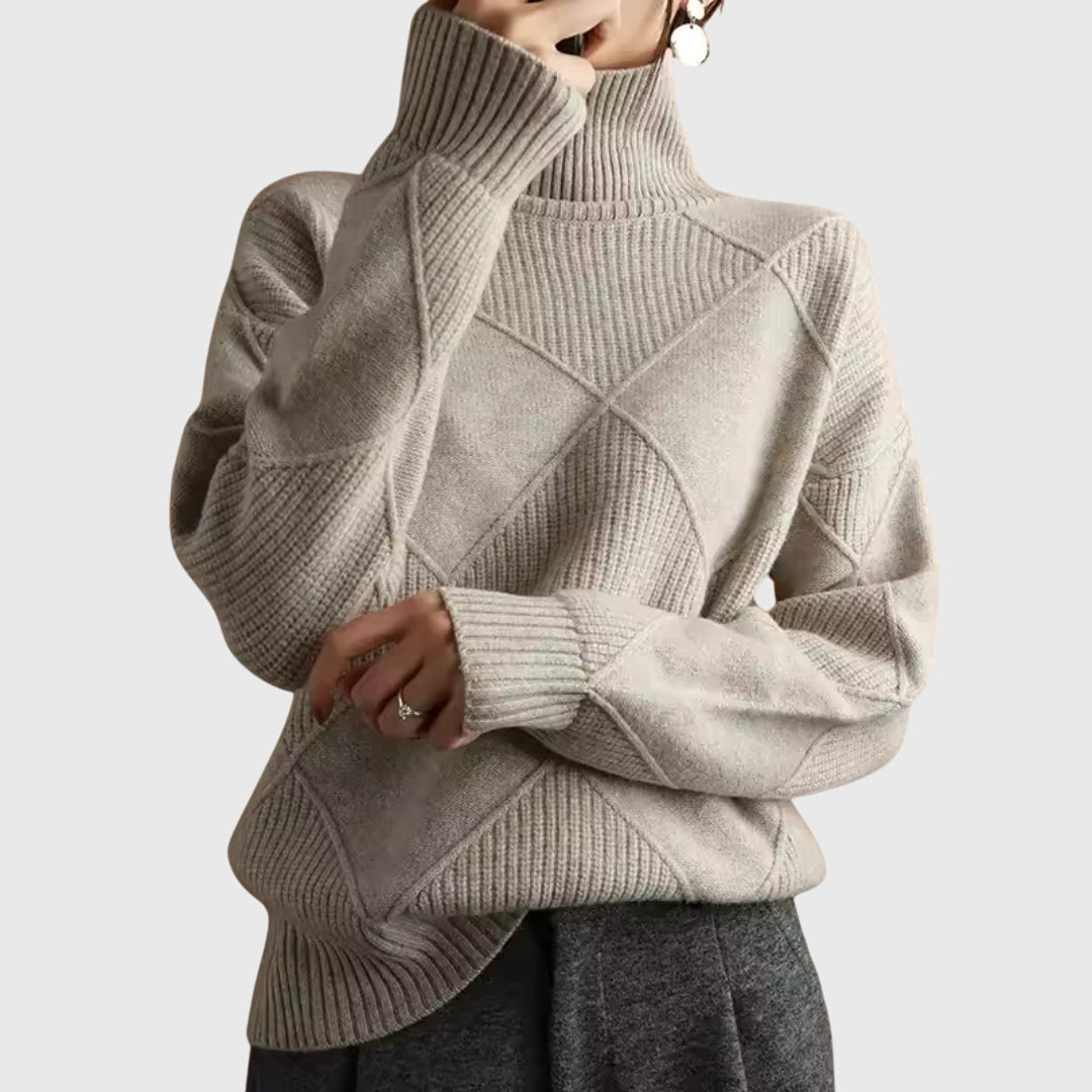 Women's Cozy Wool Blend Oversized Sweater | Elegant Roll Neck Winter Knit 10