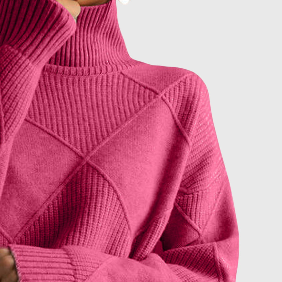 Women's Cozy Wool Blend Oversized Sweater | Elegant Roll Neck Winter Knit 2