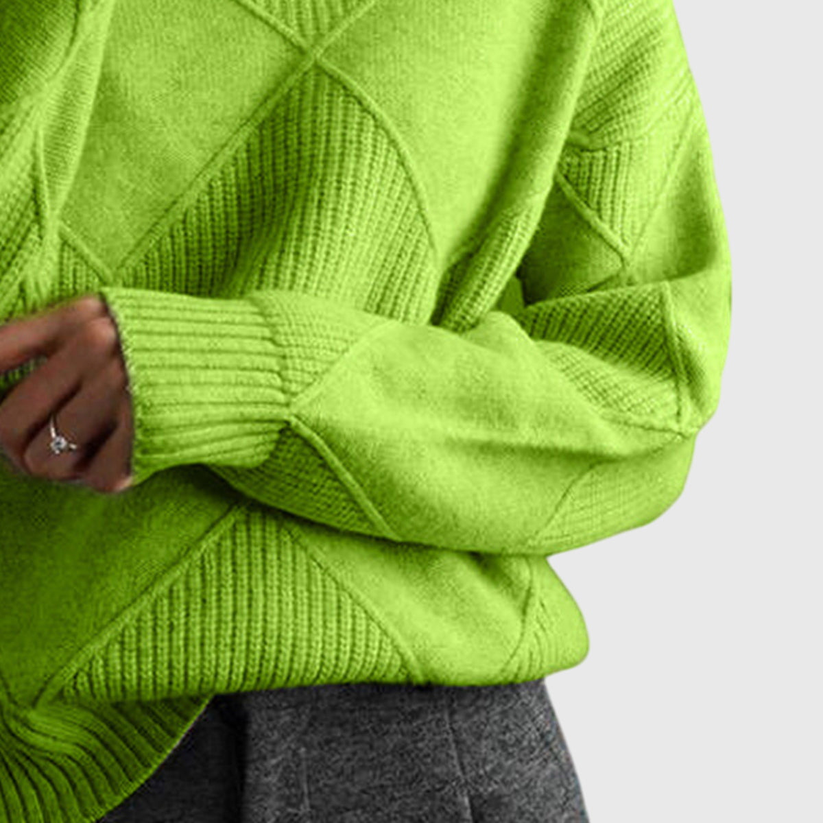 Women's Cozy Wool Blend Oversized Sweater | Elegant Roll Neck Winter Knit 7