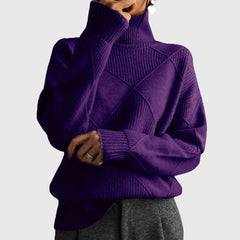 Women's Cozy Wool Blend Oversized Sweater | Elegant Roll Neck Winter Knit 9