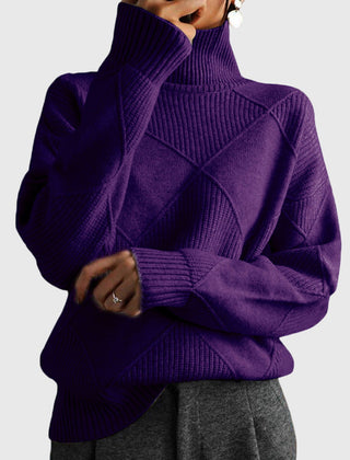 Women's Cozy Wool Blend Oversized Sweater | Elegant Roll Neck Winter Knit 9