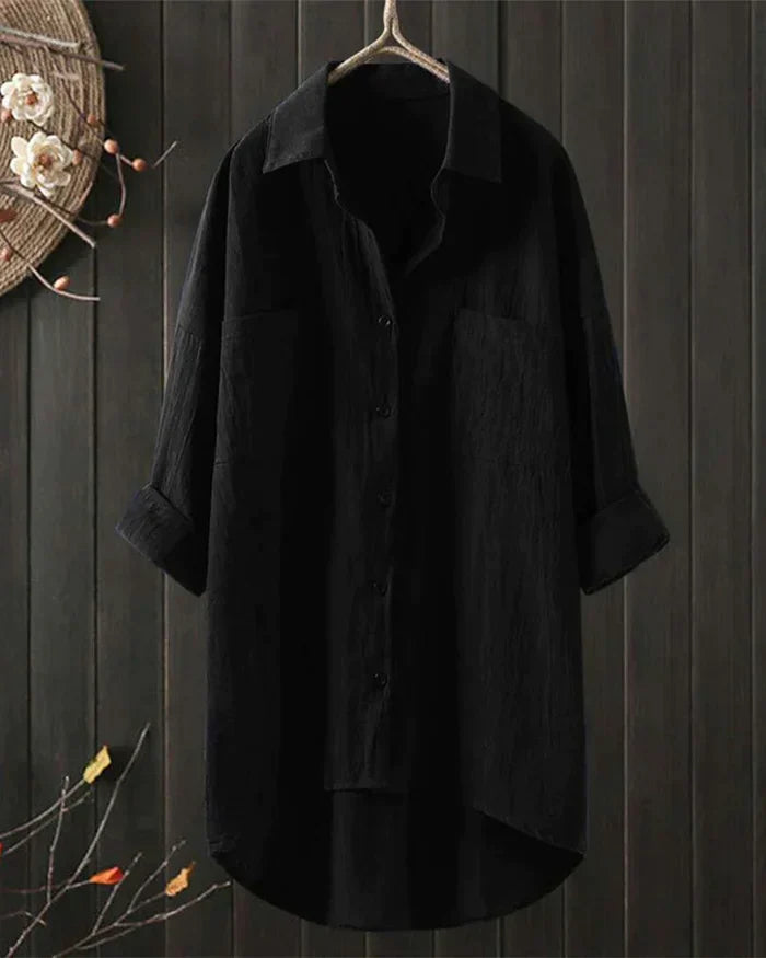 Women's Crinkled Cotton Shirt | Relaxed Oversized White Blouse for All Seasons 1