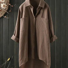 Women's Crinkled Cotton Shirt | Relaxed Oversized White Blouse for All Seasons 2