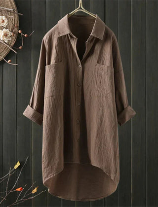 Women's Crinkled Cotton Shirt | Relaxed Oversized White Blouse for All Seasons 2