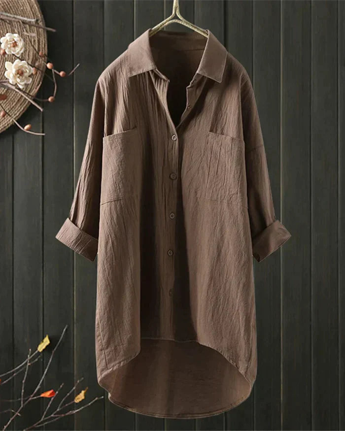Women's Crinkled Cotton Shirt | Relaxed Oversized White Blouse for All Seasons 2
