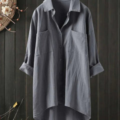 Women's Crinkled Cotton Shirt | Relaxed Oversized White Blouse for All Seasons 3