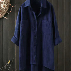 Women's Crinkled Cotton Shirt | Relaxed Oversized White Blouse for All Seasons 5