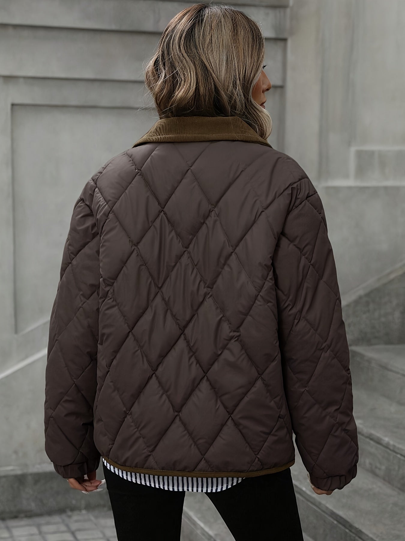 Women's Diamond-Quilted Puffer Jacket | Elegant Cozy Winter Outerwear 1