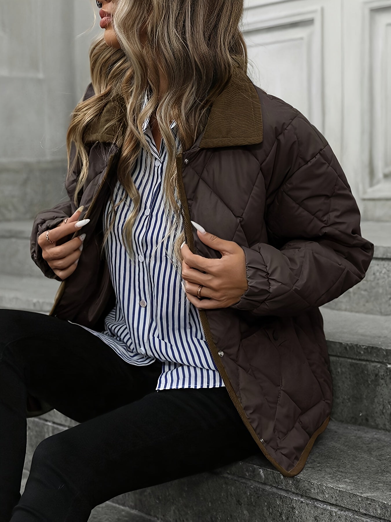 Women's Diamond-Quilted Puffer Jacket | Elegant Cozy Winter Outerwear 2