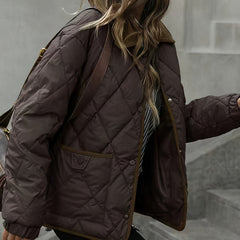 Women's Diamond-Quilted Puffer Jacket | Elegant Cozy Winter Outerwear 3