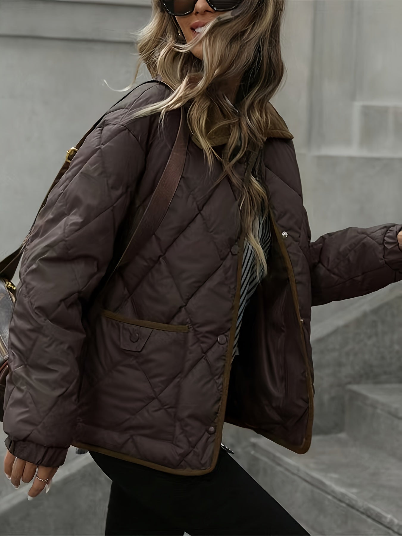Women's Diamond-Quilted Puffer Jacket | Elegant Cozy Winter Outerwear 3