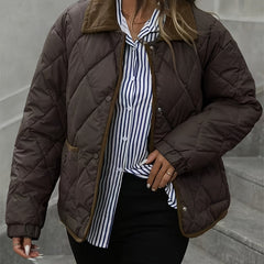 Women's Diamond-Quilted Puffer Jacket | Elegant Cozy Winter Outerwear 4