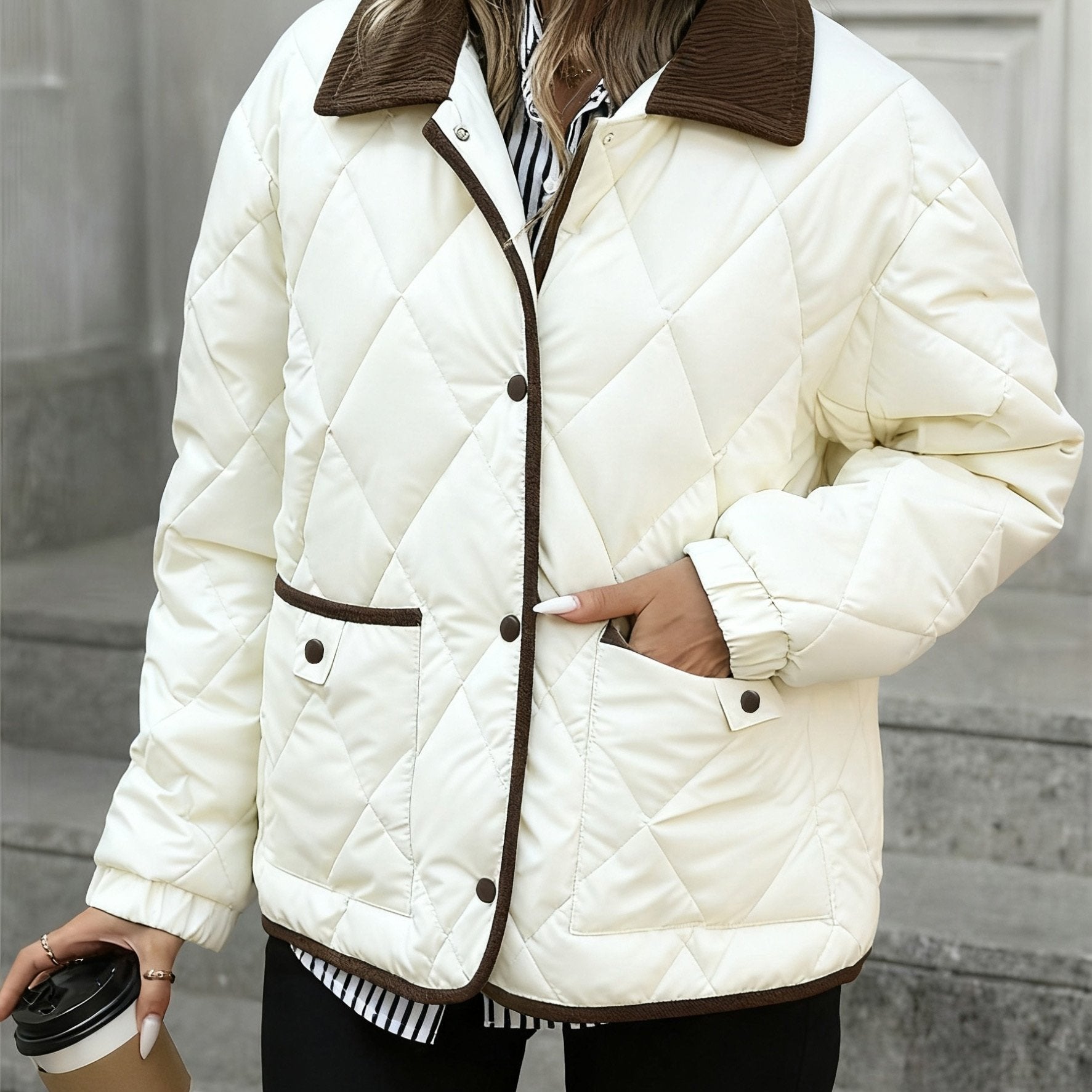 Women's Diamond-Quilted Puffer Jacket | Elegant Cozy Winter Outerwear 5