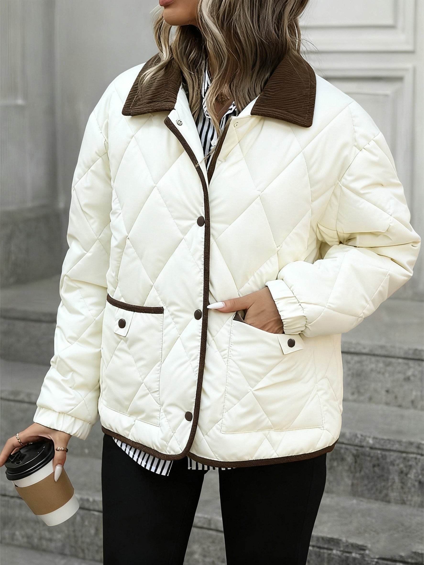Women's Diamond-Quilted Puffer Jacket | Elegant Cozy Winter Outerwear 6