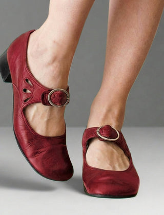 Women's Eco Leather Mary Jane Shoes | Elegant Adjustable Strap Casual Footwear 0