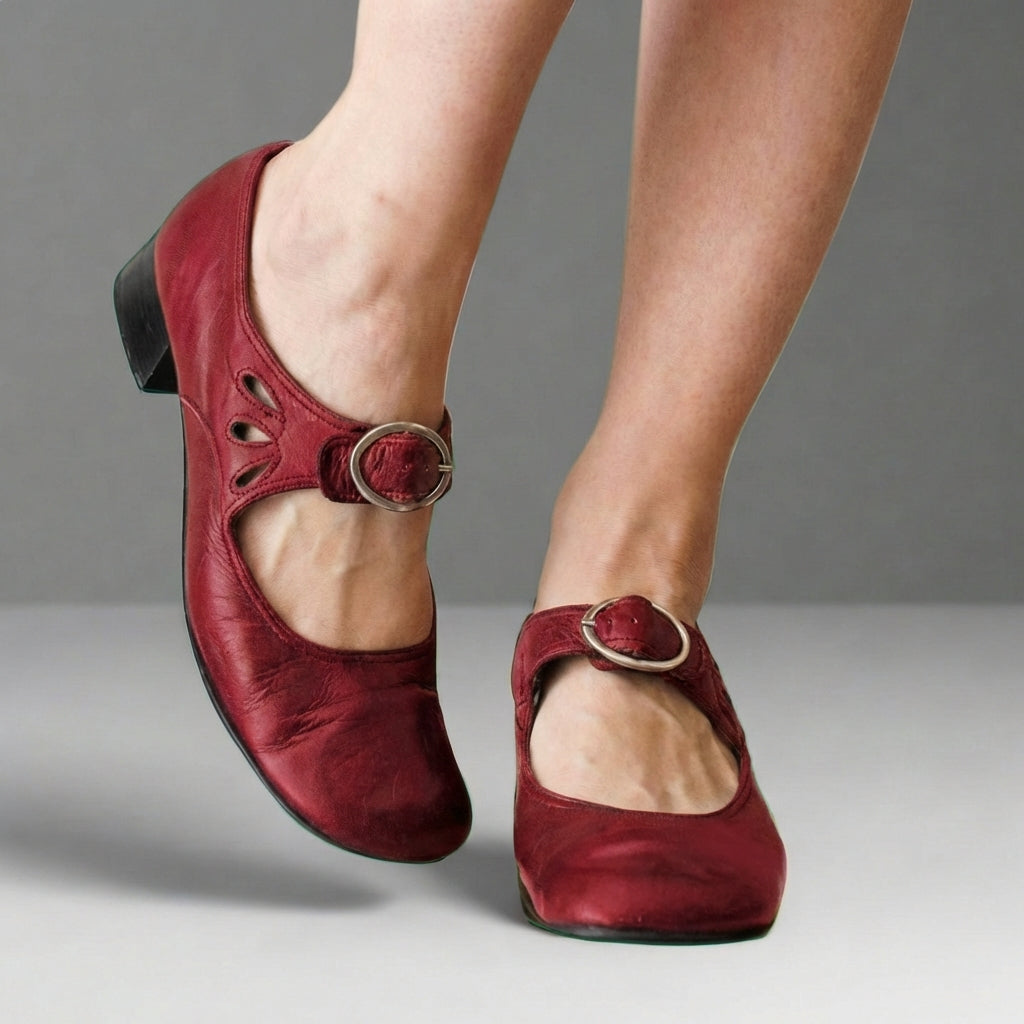 Women's Eco Leather Mary Jane Shoes | Elegant Adjustable Strap Casual Footwear 0