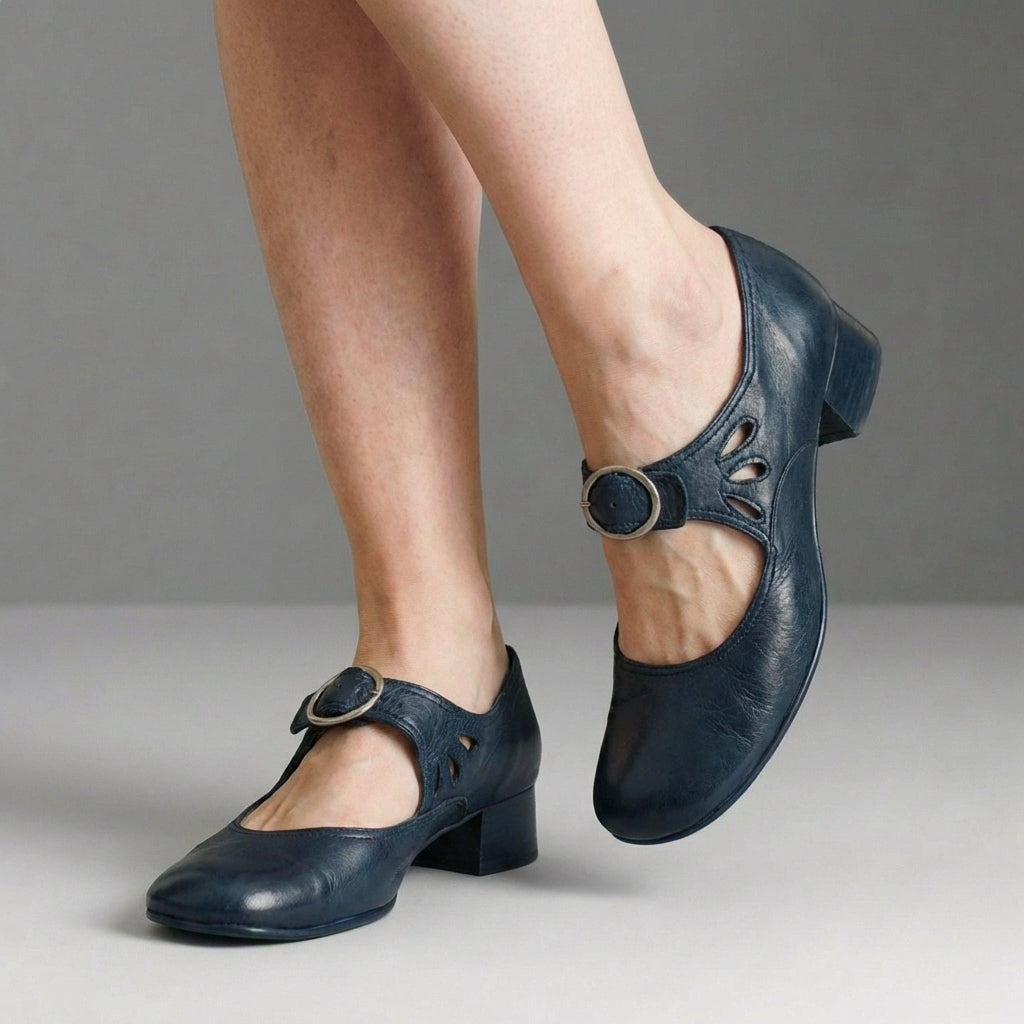 Women's Eco Leather Mary Jane Shoes | Elegant Adjustable Strap Casual Footwear 3