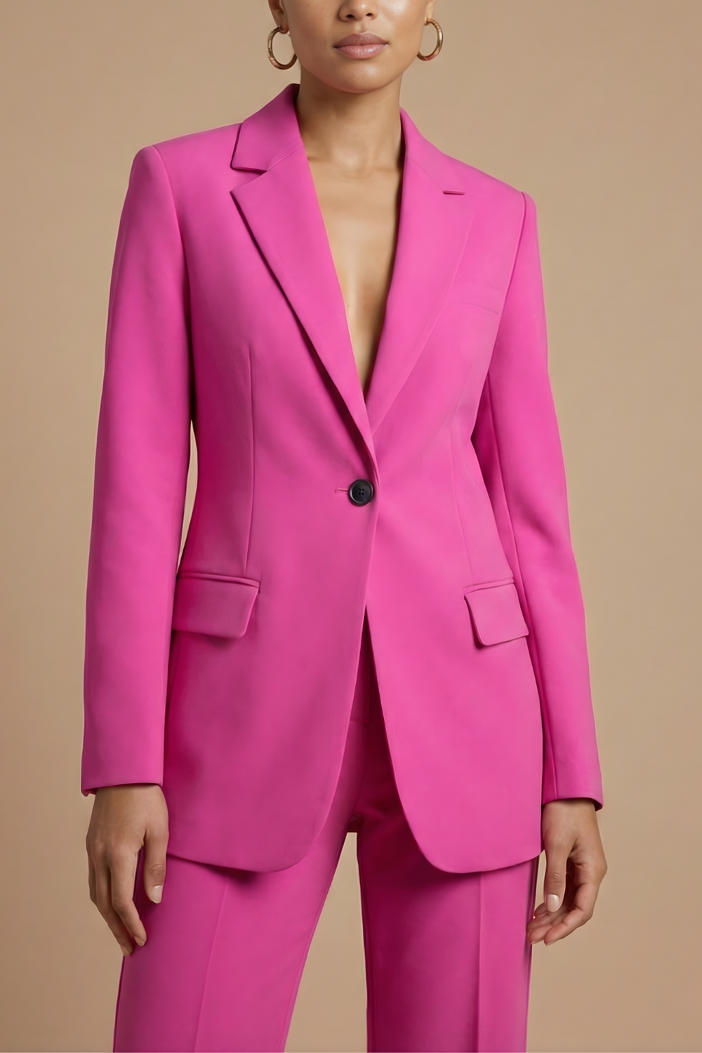 Women's Elegant Blazer and Wide Leg Trousers | Chic Tailored Two-Piece Suit Set 1