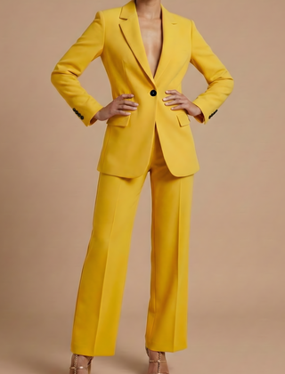 Women's Elegant Blazer and Wide Leg Trousers | Chic Tailored Two-Piece Suit Set 5