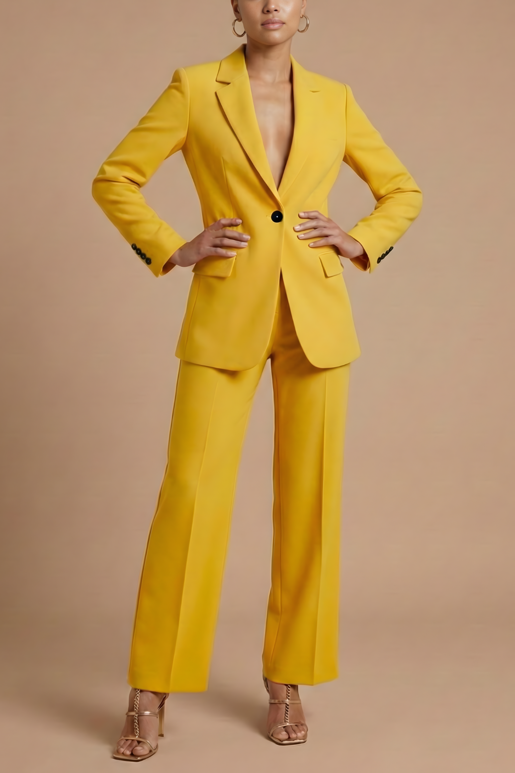 Women's Elegant Blazer and Wide Leg Trousers | Chic Tailored Two-Piece Suit Set 5