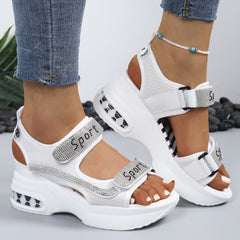 Women's Elegant Crystal-Embellished Orthopedic Platform Sandals | Chic Comfort Footwear 4